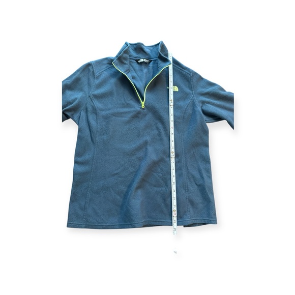 Women’s The North Face Blue/Lime Fleece Quarter Zip Pullover - Picture 3 of 6